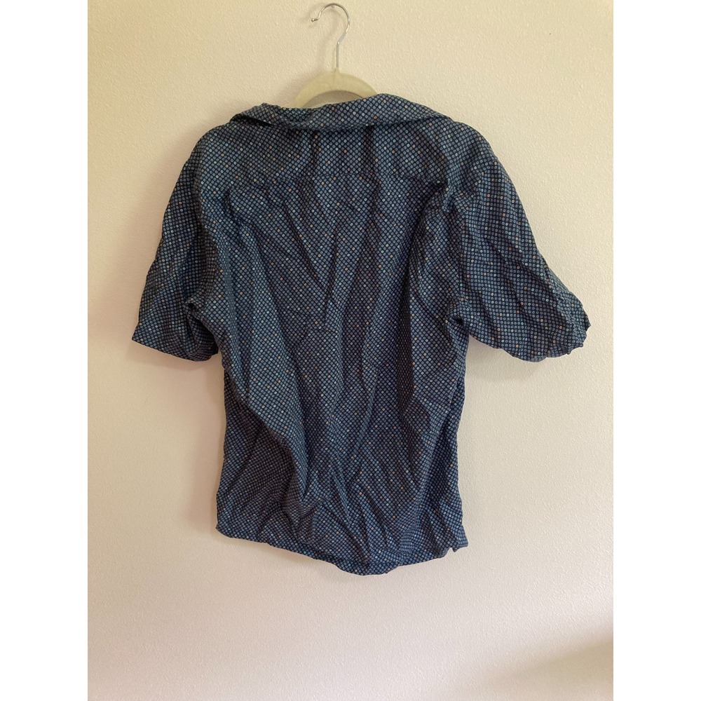 Good Man Brand Blue Button Up Shirt Size M Medium Men Short Sleeve Geometric - Picture 5 of 9